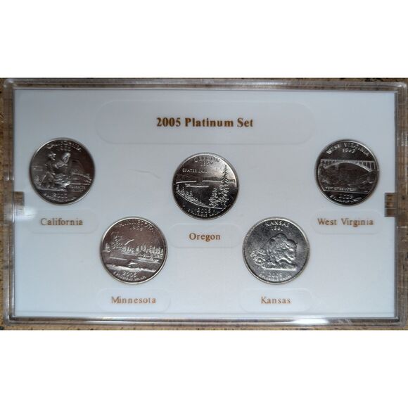 2005 State Quarter Set – “Platinum Edition” Display Case - Picture 1 of 2